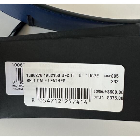 Versace Silver Medusa-Buckle Blue Leather Belt 95 (38) Italy 1006276 NIB $600 - Picture 9 of 10